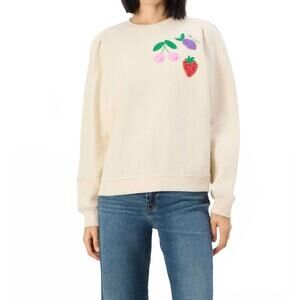 NEW FABIENNE CHAPOT fruit sweatshirt in oatmeal melange